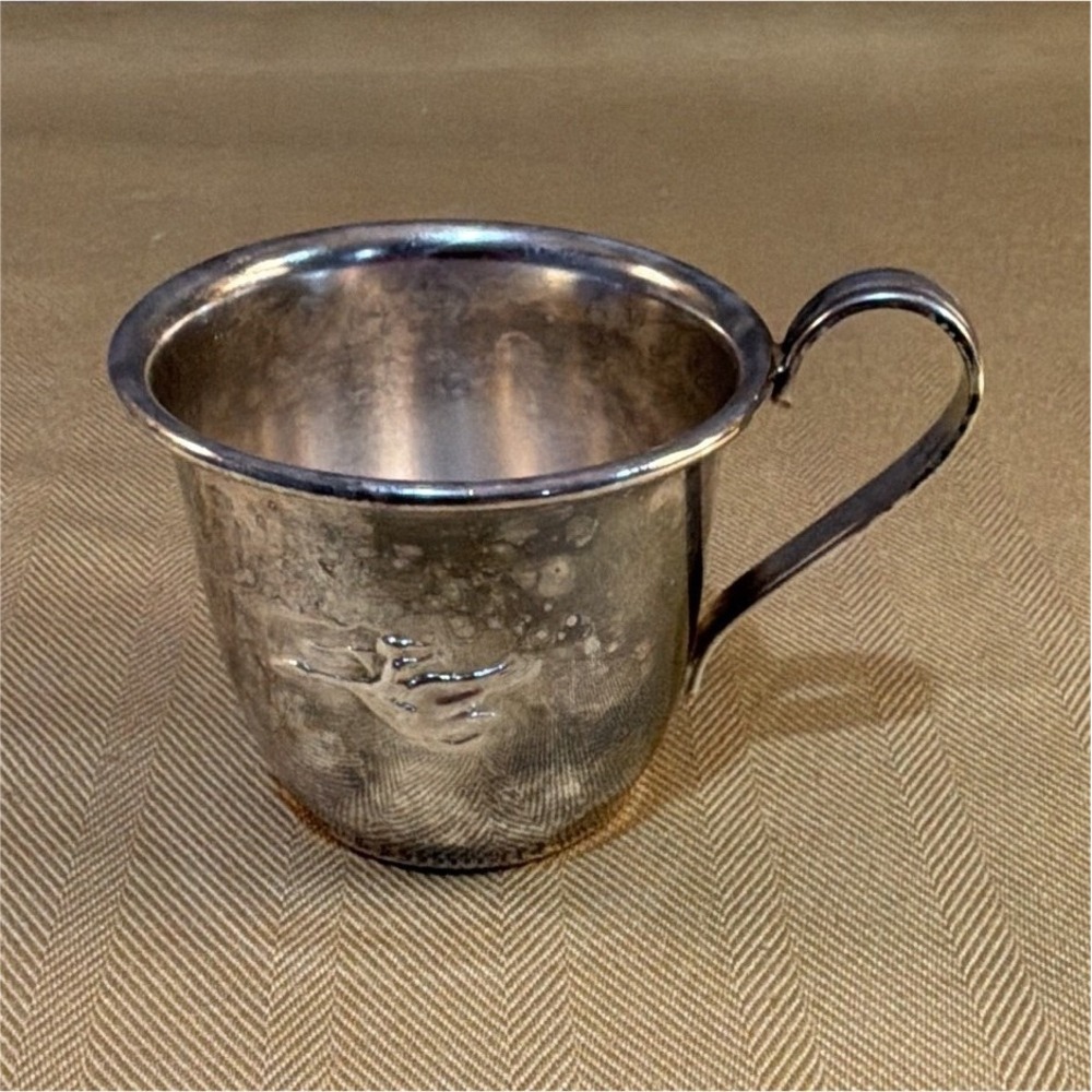 Denmark Souvenir Metal Cup/Mug with Handle Marked "DENMARK" Scandinavia